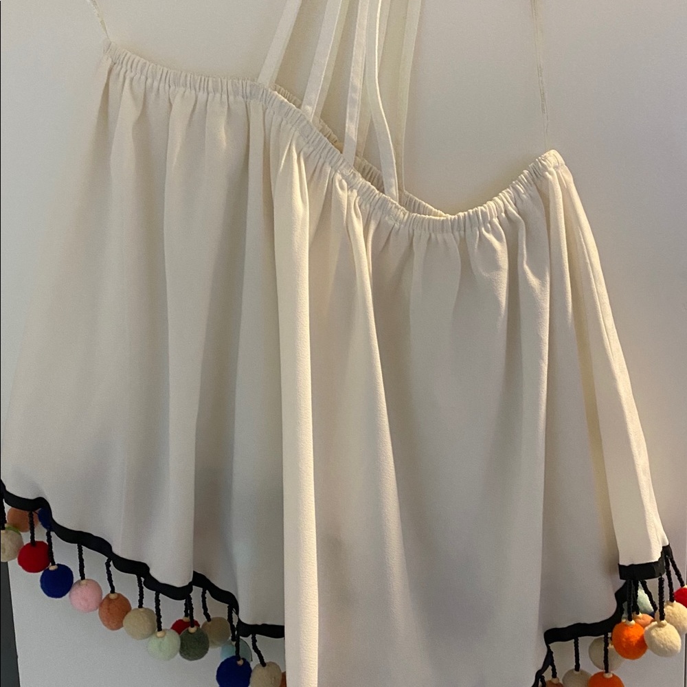 White one cross body strap crop shirt